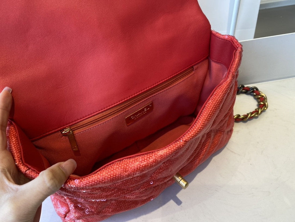 Chanel 19 GlamIap Bag Gold Hardware Red For Women Handbags, Shoulder Bags 10.2in/26cm AS1160Ã‚Â 