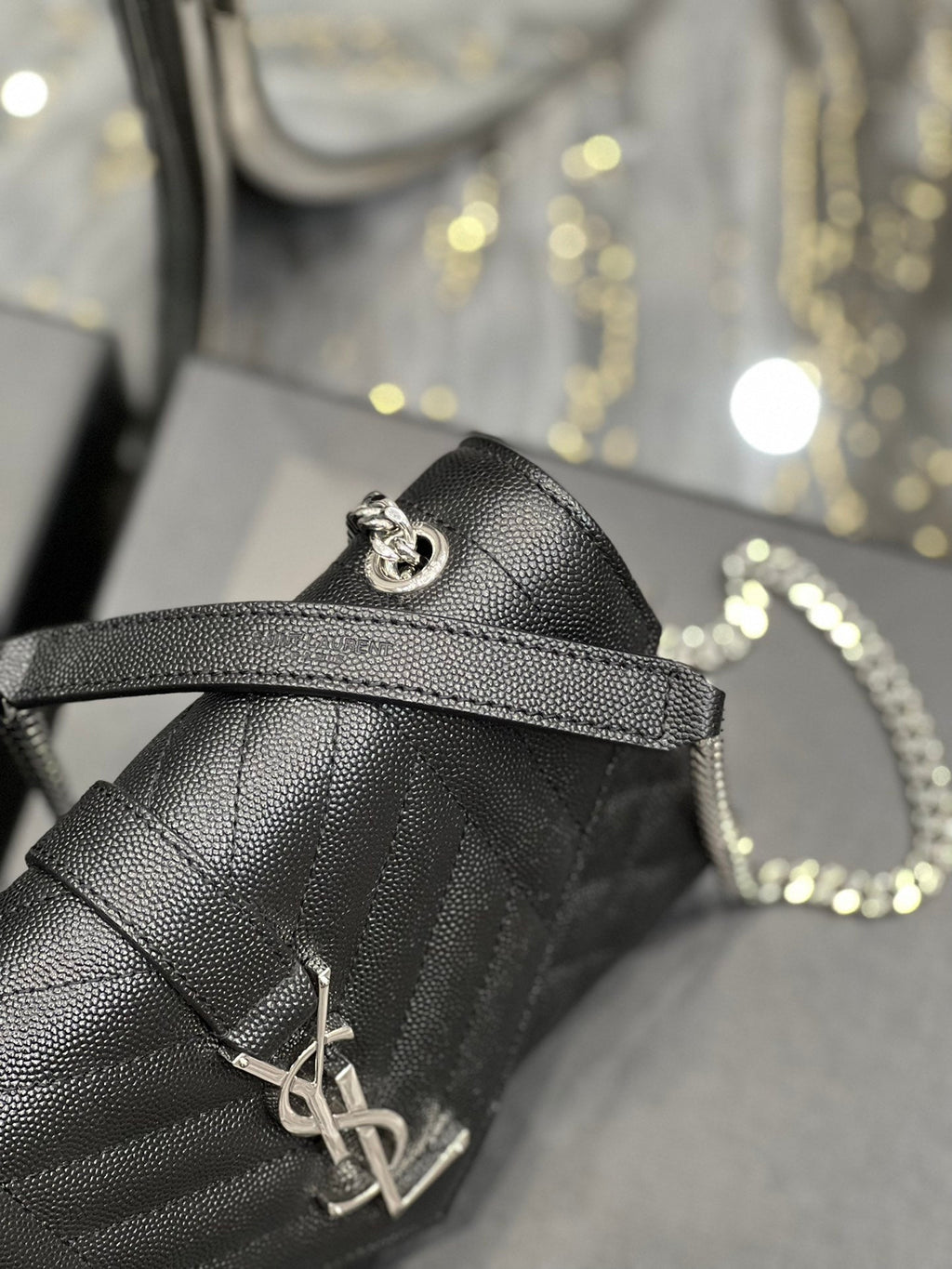 YSSL Small Bag Black In Mix Matelasse For Women 8in/21cm YSL 600195BOW921000