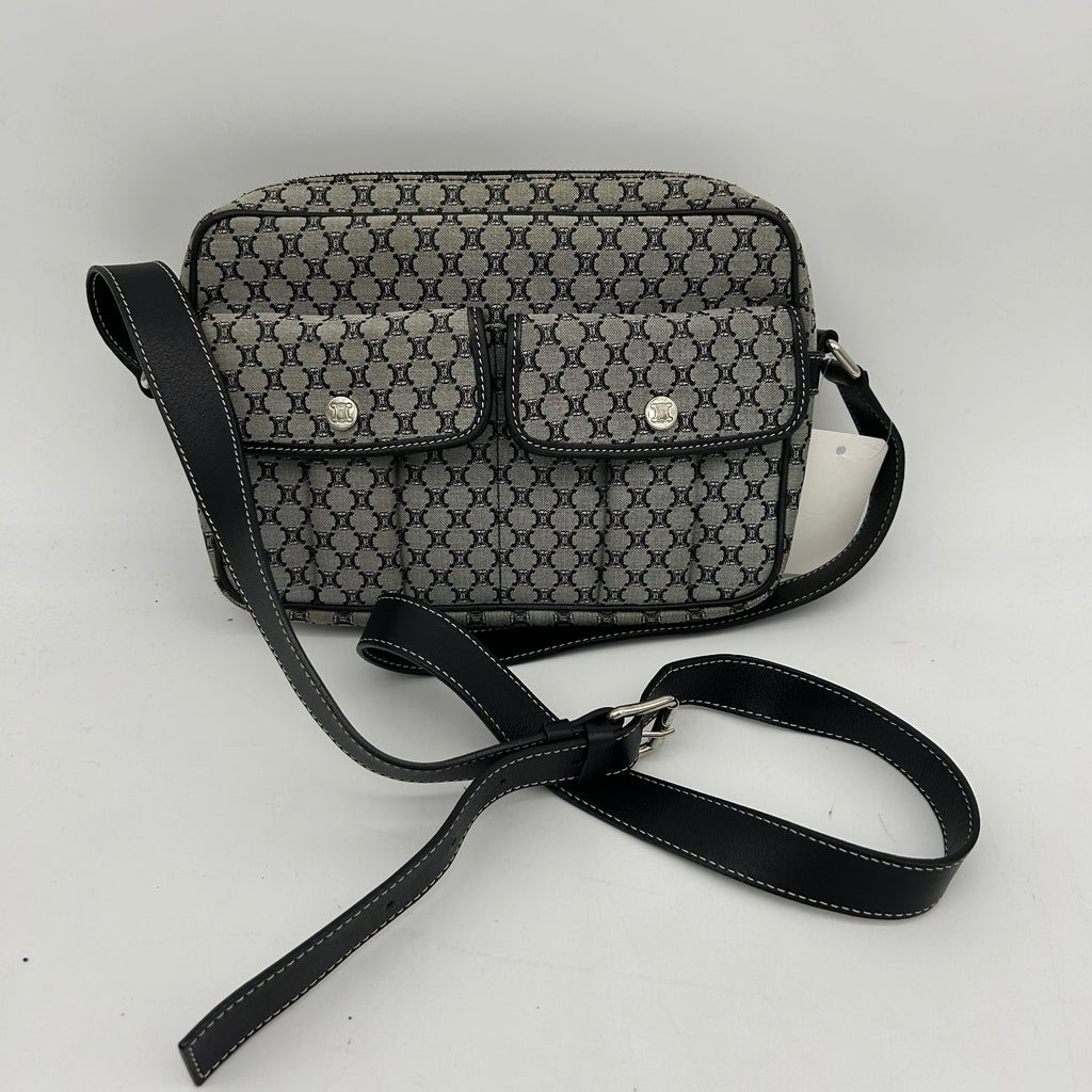 Celine Macadam Canvas Crossbody Bag Black Grey MeDiorum