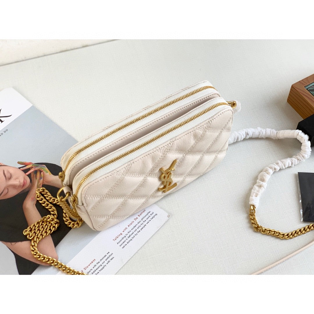 Saint Laurent Becky Crossbody Bag White For Women 7in/18cm YSL P00555149
