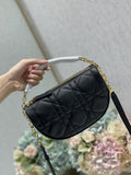 Dior Small Vibe Hobo Bag Black Cannage, Black Handbags, Crossbody Bags, 20cm CD M7200ONOA_M911