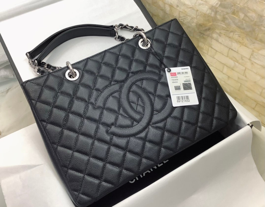 Chanel Classic Tote Bag SiLouis Vuittoner Hardware Black For Women 13.3in/34cm