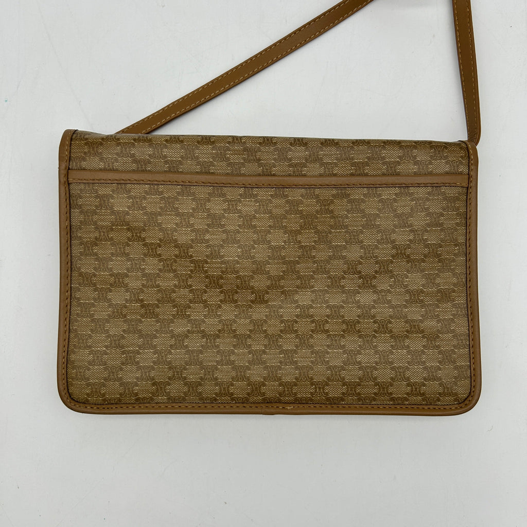 Celineline Macadam Beige Canvas Leather Shoulder Bag