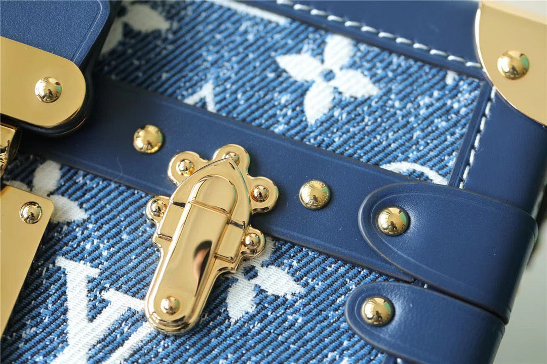 Louis Vuitton Petite Malle Jacquard Sin1854 Blue For Women, WomenÃƒÂ¢Ã¢â€šÂ¬Ã¢â€žÂ¢s Handbags, Shoulder Bags And Crossbody Bags 7.5in/19cm Louis VuittonÃƒâ€šÃ‚Â 
