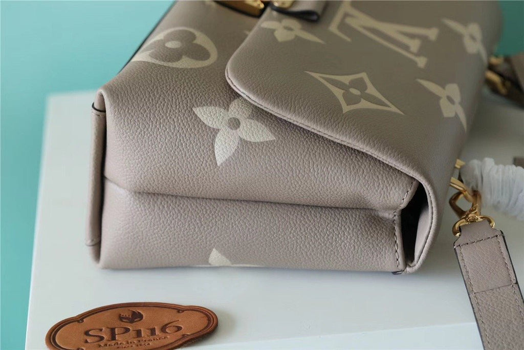 Louis Vuitton Madeleine MM Monogram Empreinte Dove Gray/ Creme Beige For Women,  Shoulder and Crossbody Bags 11.8in/30cm Louis Vuitton M46041