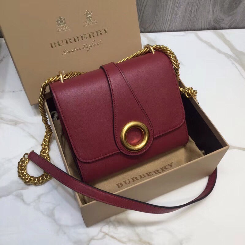 Burberry Grommet Detail Crossbody Bag Dark Red For Women, Bags 7.1in/20cm