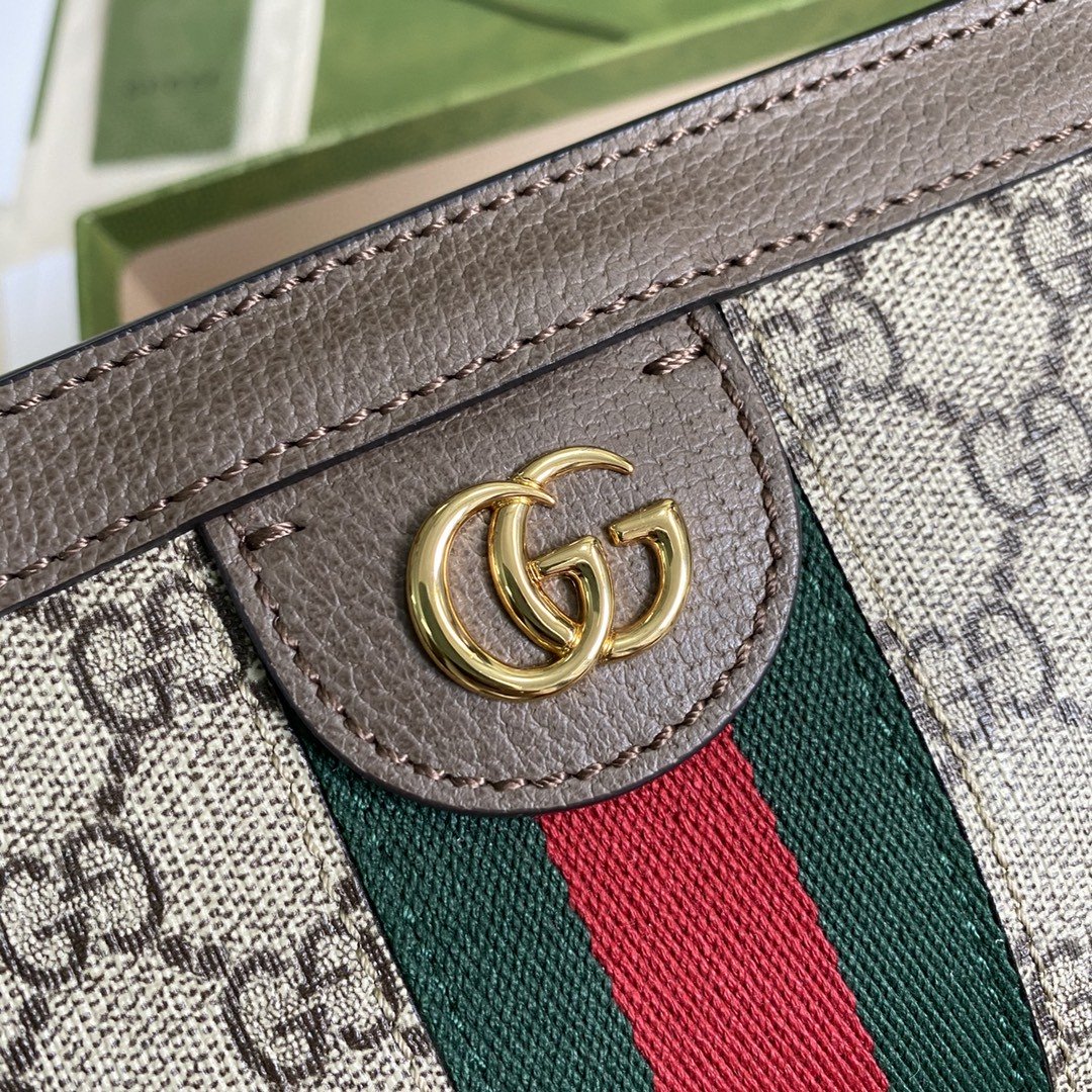 Gucci OphiDiora Mini Shoulder Bag Beige/Ebony Gucci Supreme Canvas Green And Red Web Detail Brown For Women 7.5in/19cm Gucci 602676 K05NB 8745