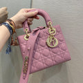 GLAMI Small Lady Bag Clutch Gold Toned Hardware Pink For Women 8in/20cm CD