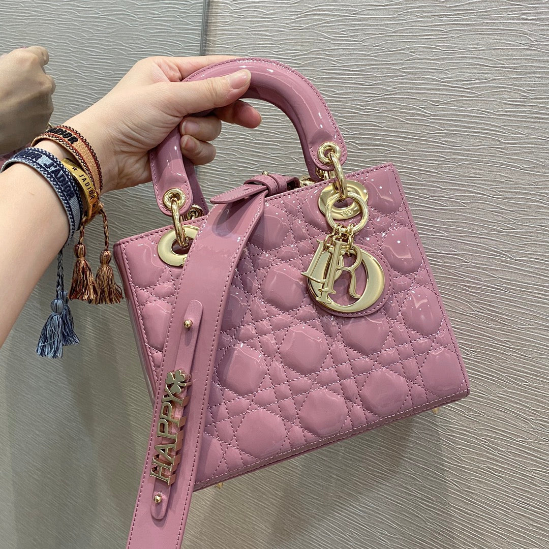 GLAMI Small Lady Bag Clutch Gold Toned Hardware Pink For Women 8in/20cm CD