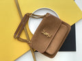 YSSL Niki Medium Chain Bag Brown In  Crinkled With Gold Toned Hardware For Women 11in/28cm YSL