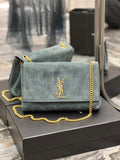 YSSL Kate Medium Reversible Chain Bag In Suede With Gold Hardware For Women 11in/29cm YSL