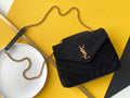 Top Quality Loulou Small Chain Bag In "Y" Black With Gold Hardware For Women 9.8in/23cm YSL 4946991U8671000