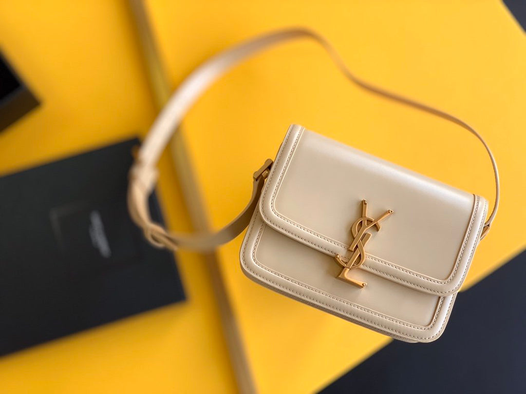 YSSL Solferino Small Satchel Bag Beige In Box With Gold Hardware 7in/19cm YSl 6343060SX0W9207