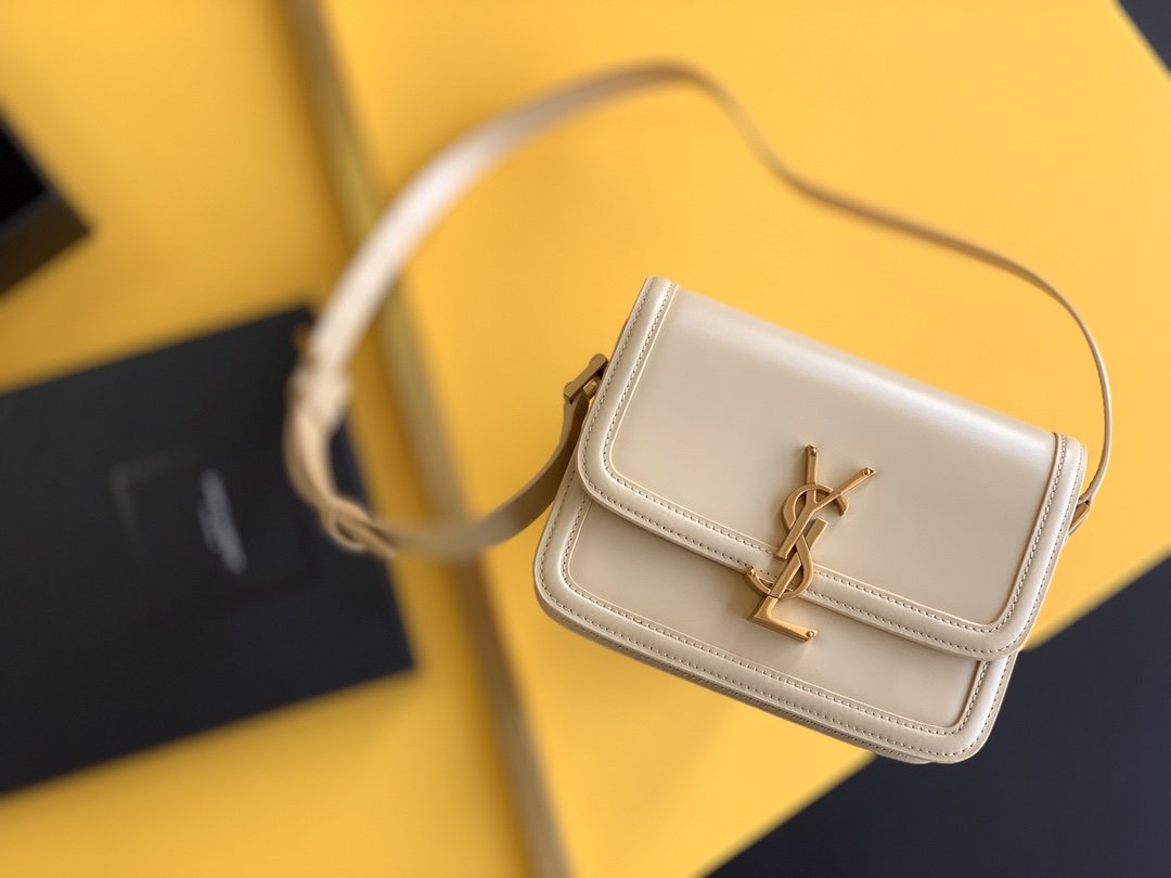 YSSL Solferino Small Satchel Bag Beige In Box With Gold Hardware 7in/19cm YSl 6343060SX0W9207