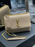 YSSL Sunset Medium Chain Bag For Women 8in/22cm Beige YSL 442906DND0J2721