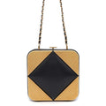 CHANEL Chain Shoulder Bag Gold/Black Lambskin Metal