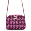 CHANEL ChainClutch Bag Purple Tweed