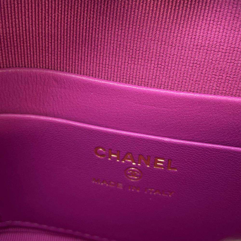 CHANEL ChainClutch Bag Purple Tweed