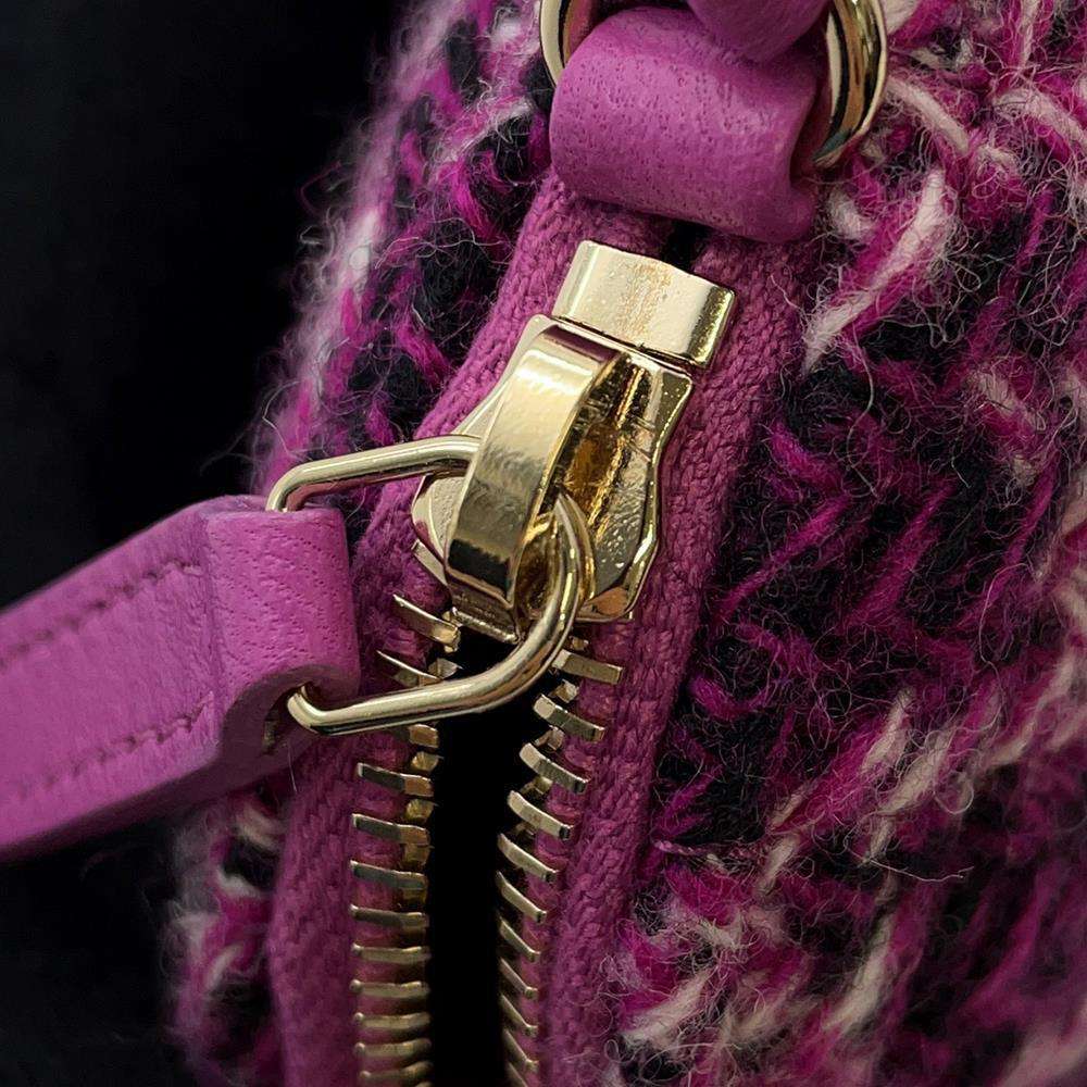 CHANEL ChainClutch Bag Purple Tweed