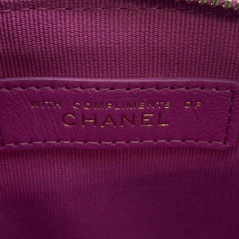 CHANEL ChainClutch Bag Purple Tweed