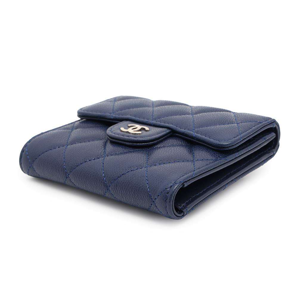 CHANEL Matelasse Classic Small Flap Wallet NavyAP0231 Caviar Leather