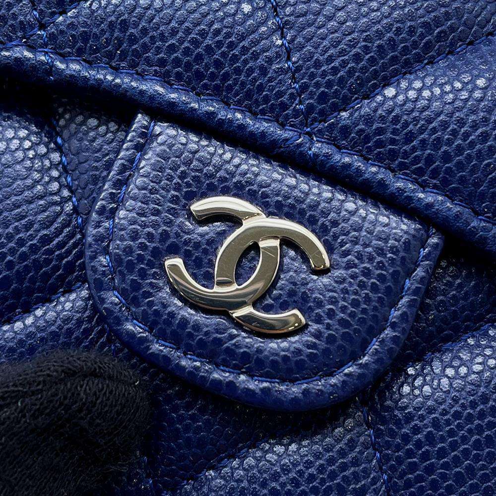 CHANEL Matelasse Classic Small Flap Wallet NavyAP0231 Caviar Leather