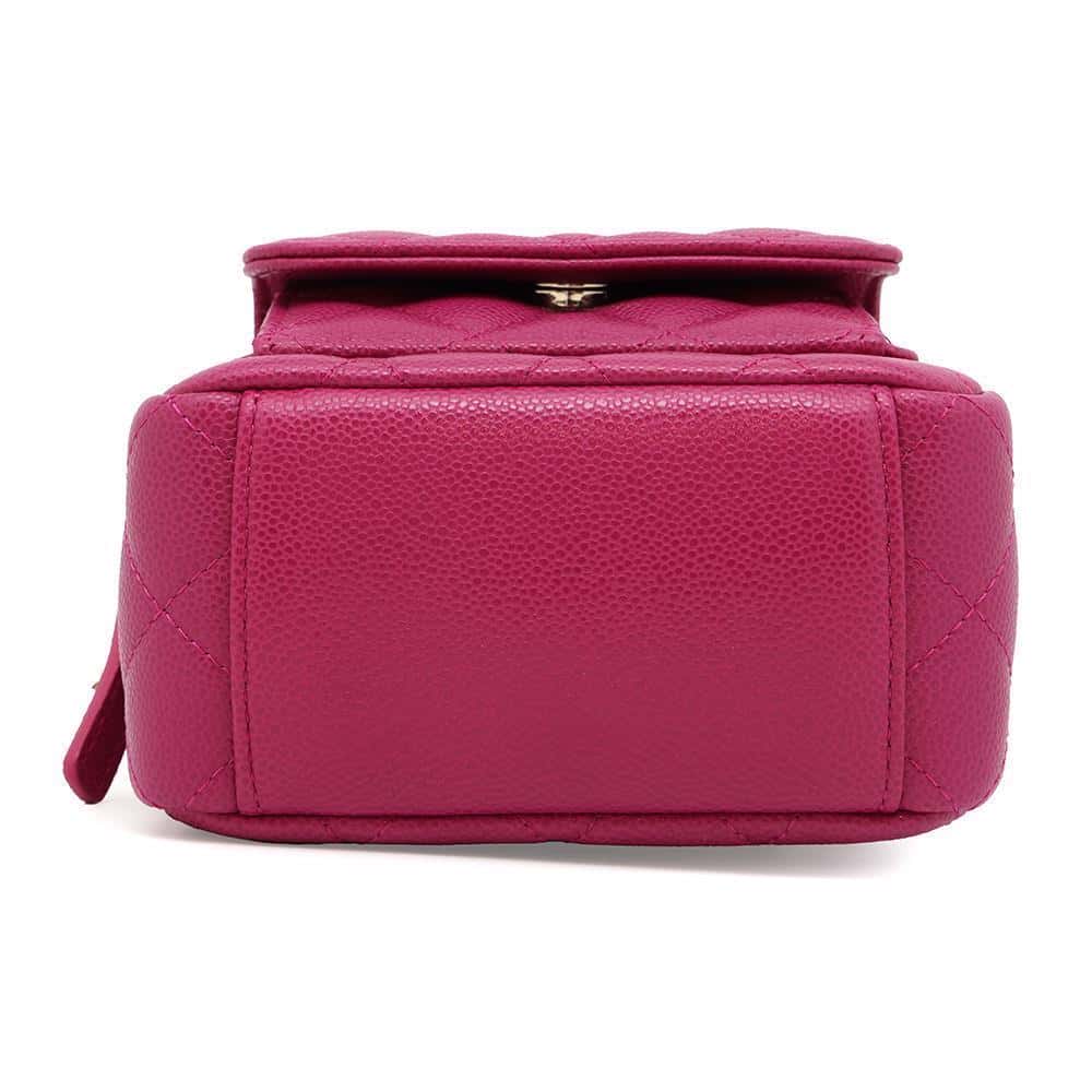 CHANEL 2way Backpack Shoulder Bag Fuschia PinkAP3753 Caviar Leather