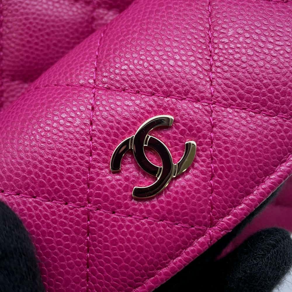 CHANEL 2way Backpack Shoulder Bag Fuschia PinkAP3753 Caviar Leather