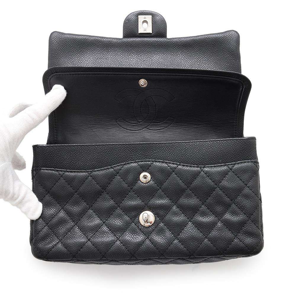 CHANEL Matelasse ChainShoulder Bag BlackA01112 Soft Caviar Leather Size 25