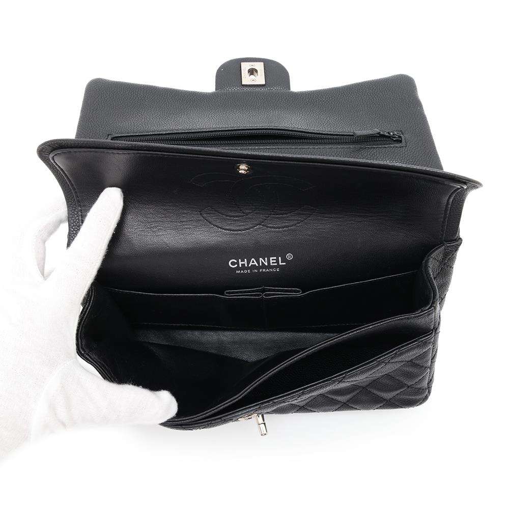 CHANEL Matelasse ChainShoulder Bag BlackA01112 Soft Caviar Leather Size 25