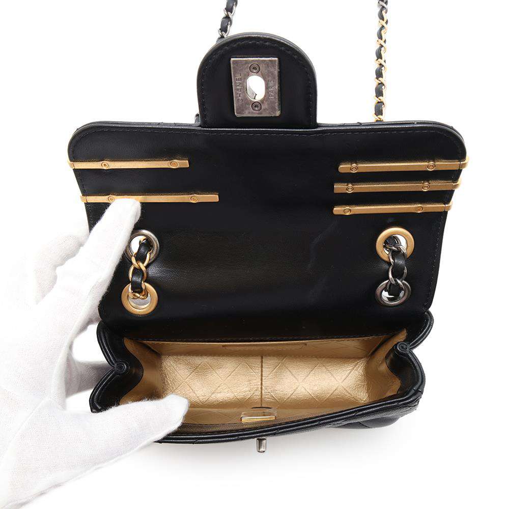 CHANEL Mini Matelasse Clip Coco GX ChainShoulder Bag BlackAS2978 Lambskin Size 18