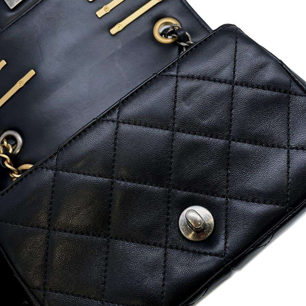 CHANEL Mini Matelasse Clip Coco GX ChainShoulder Bag BlackAS2978 Lambskin Size 18