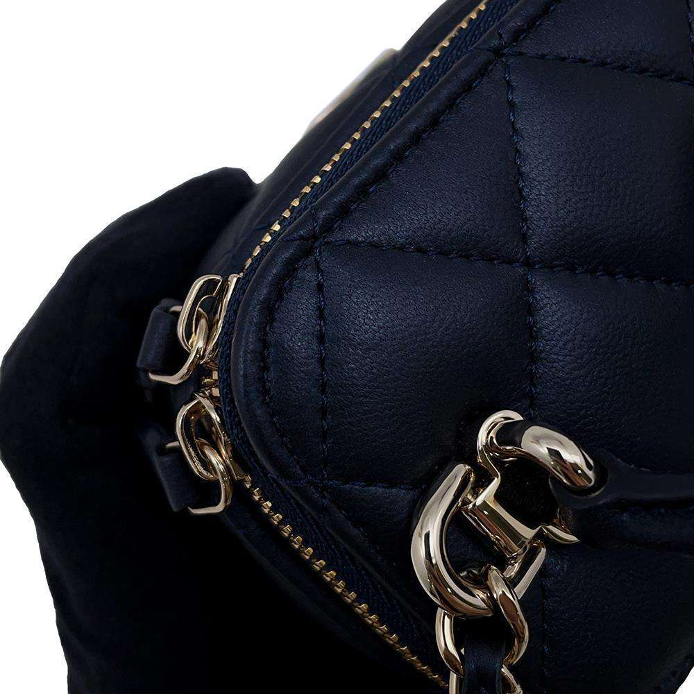 CHANEL Matelasse 2WAY ChainShoulder Vanity NavyAP2198 Lambskin