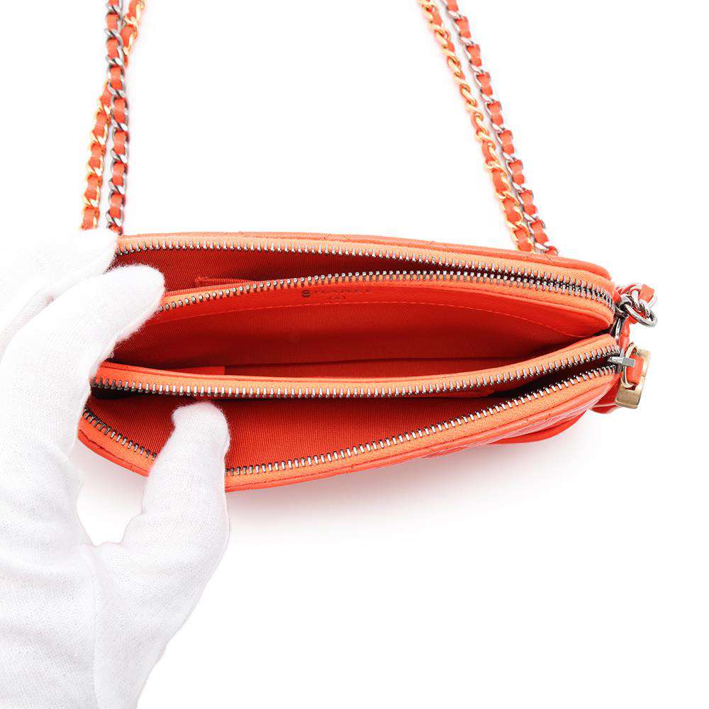 CHANEL Gabriel de Mini Chain Shoulder Bag OrangeA94505 Leather