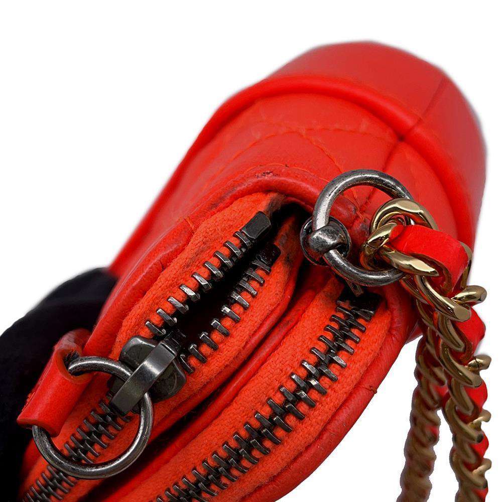 CHANEL Gabriel de Mini Chain Shoulder Bag OrangeA94505 Leather