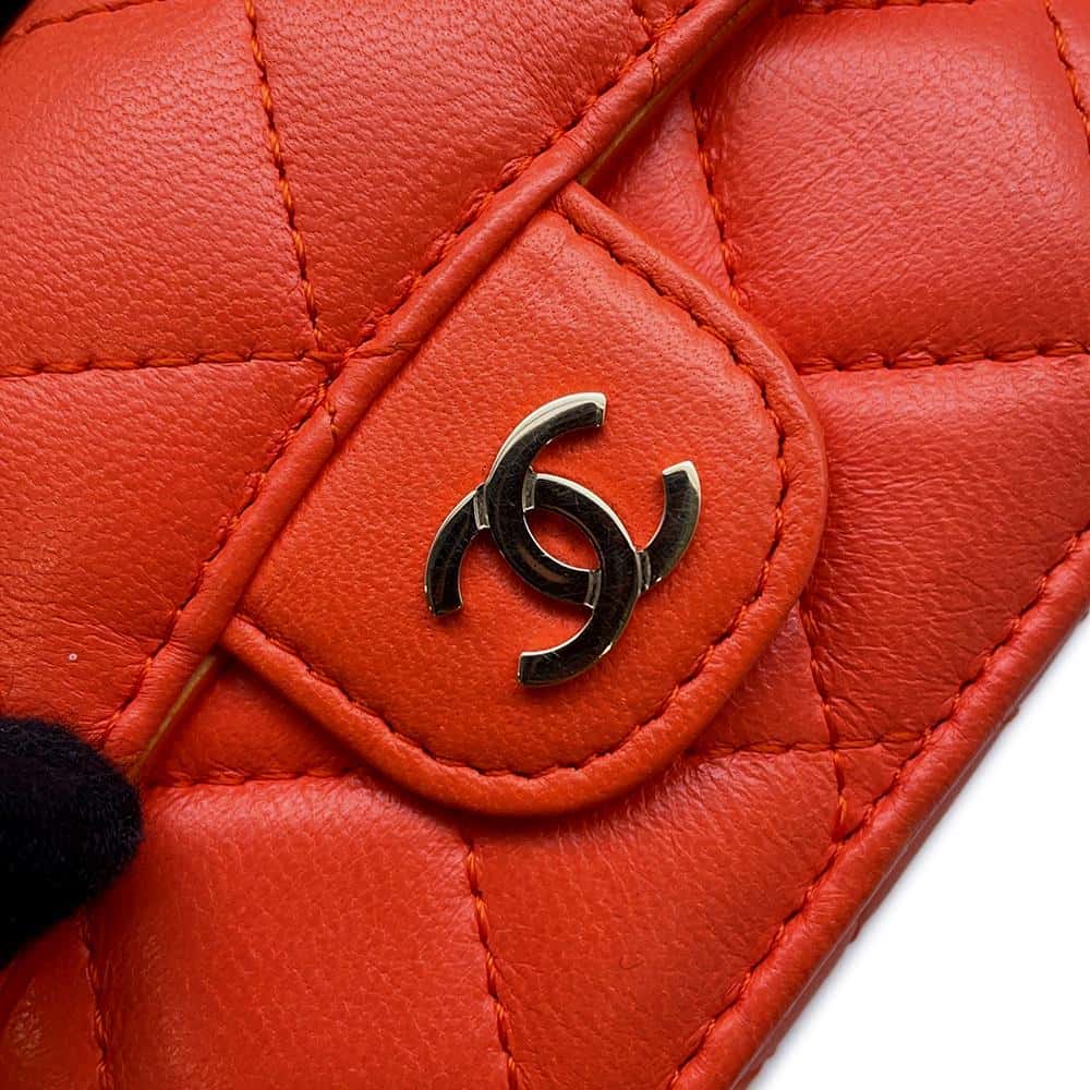 CHANEL Classic Small flap wallet OrangeAP0230 Lambskin