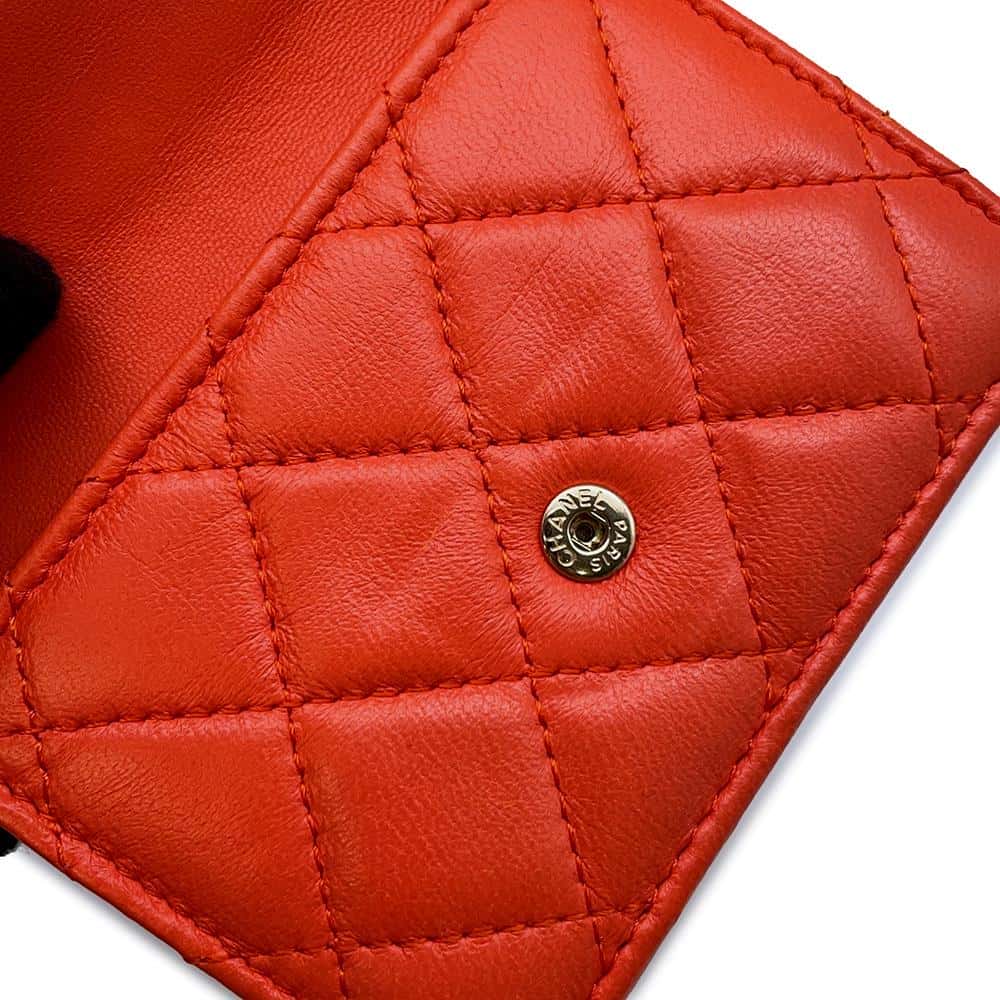 CHANEL Classic Small flap wallet OrangeAP0230 Lambskin