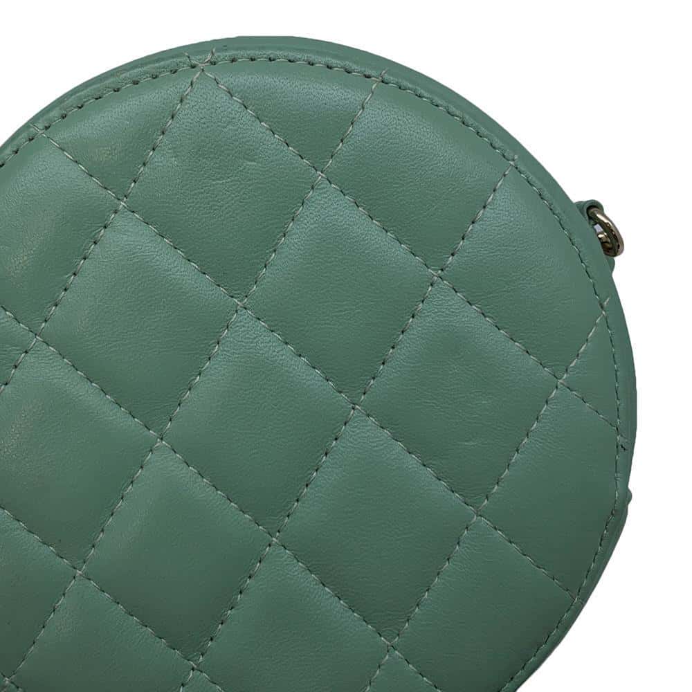 CHANEL Round Shoulder Bag Light GreenA70657 Lambskin