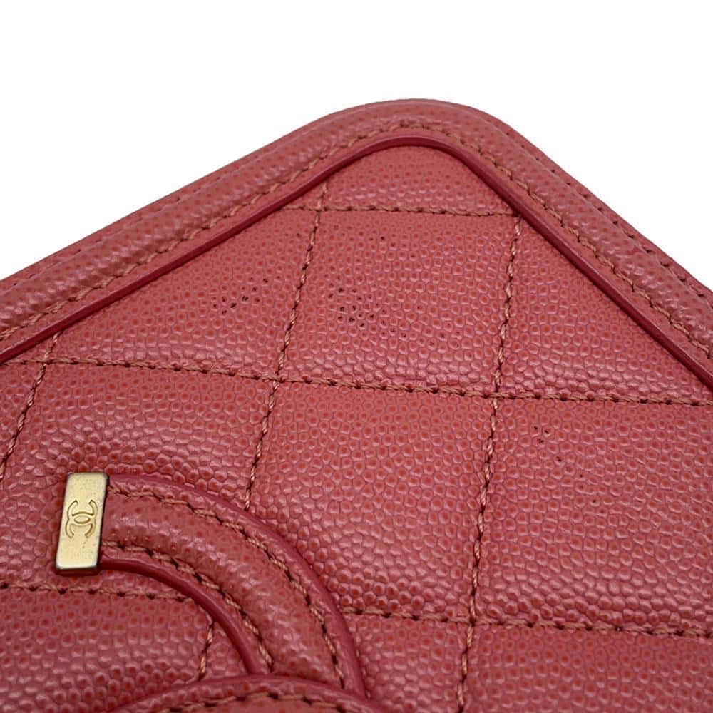 CHANEL CCFiligree  ChainShoulder PinkAS0988 Caviar Leather