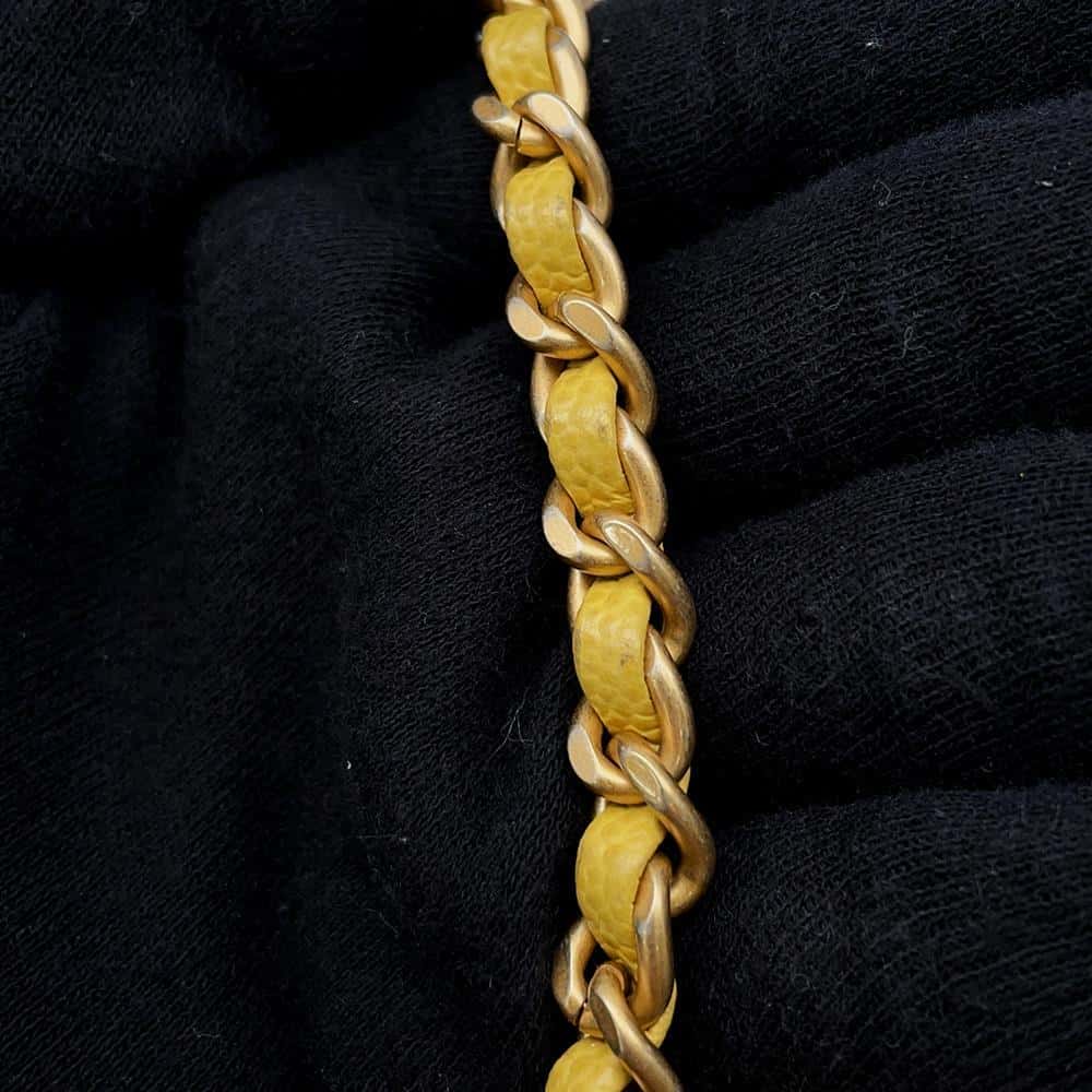 CHANEL CCFiligree  ChainShoulder YellowAS0988 Caviar Leather