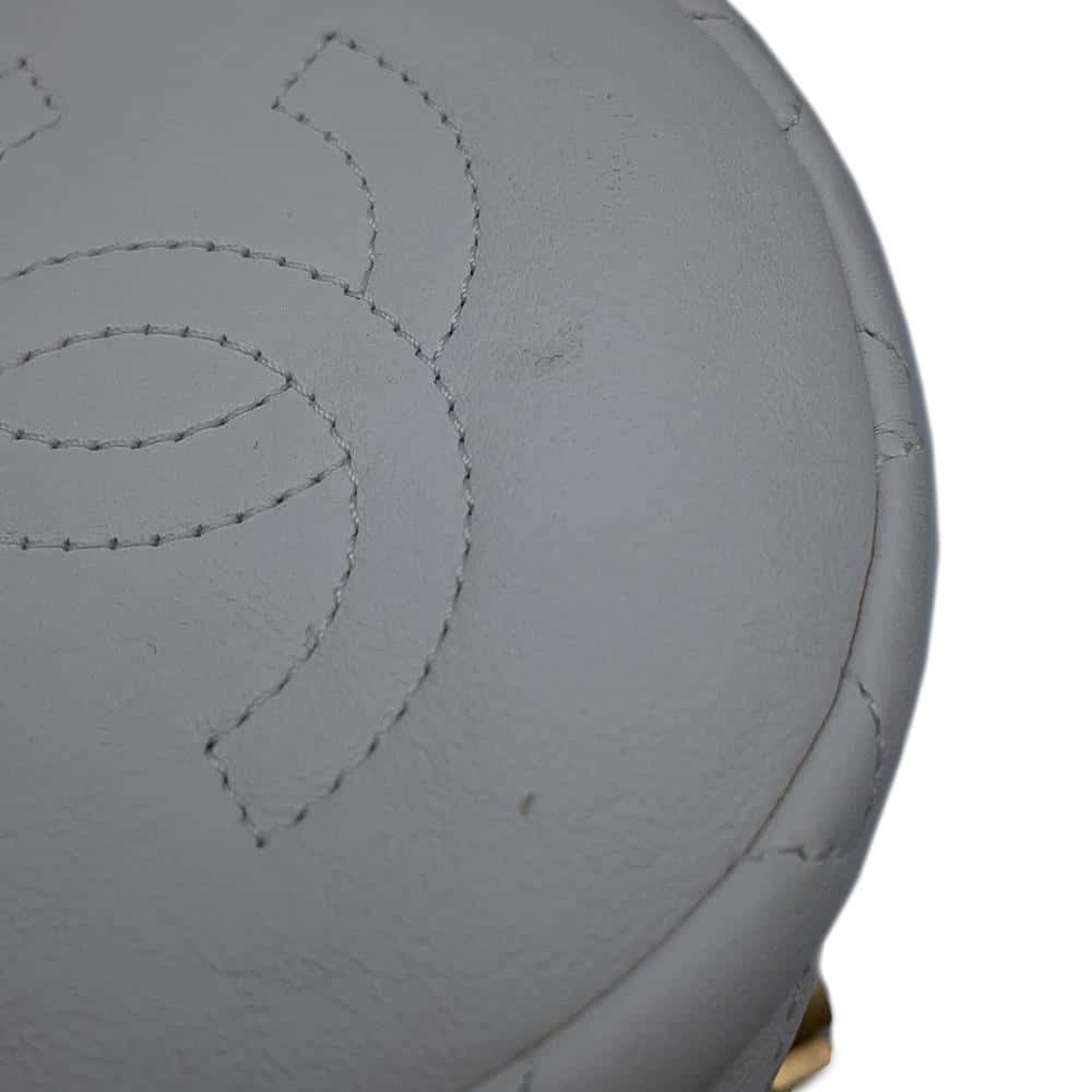 CHANEL Matelasse  PearlChainShoulder Bag Mini WhiteAS2529 Leather