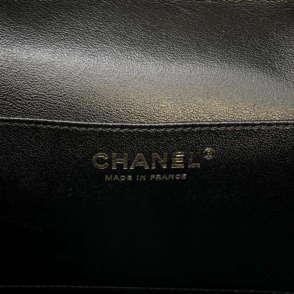 CHANEL Vanity Bag ChainShoulder Bag Black Leather