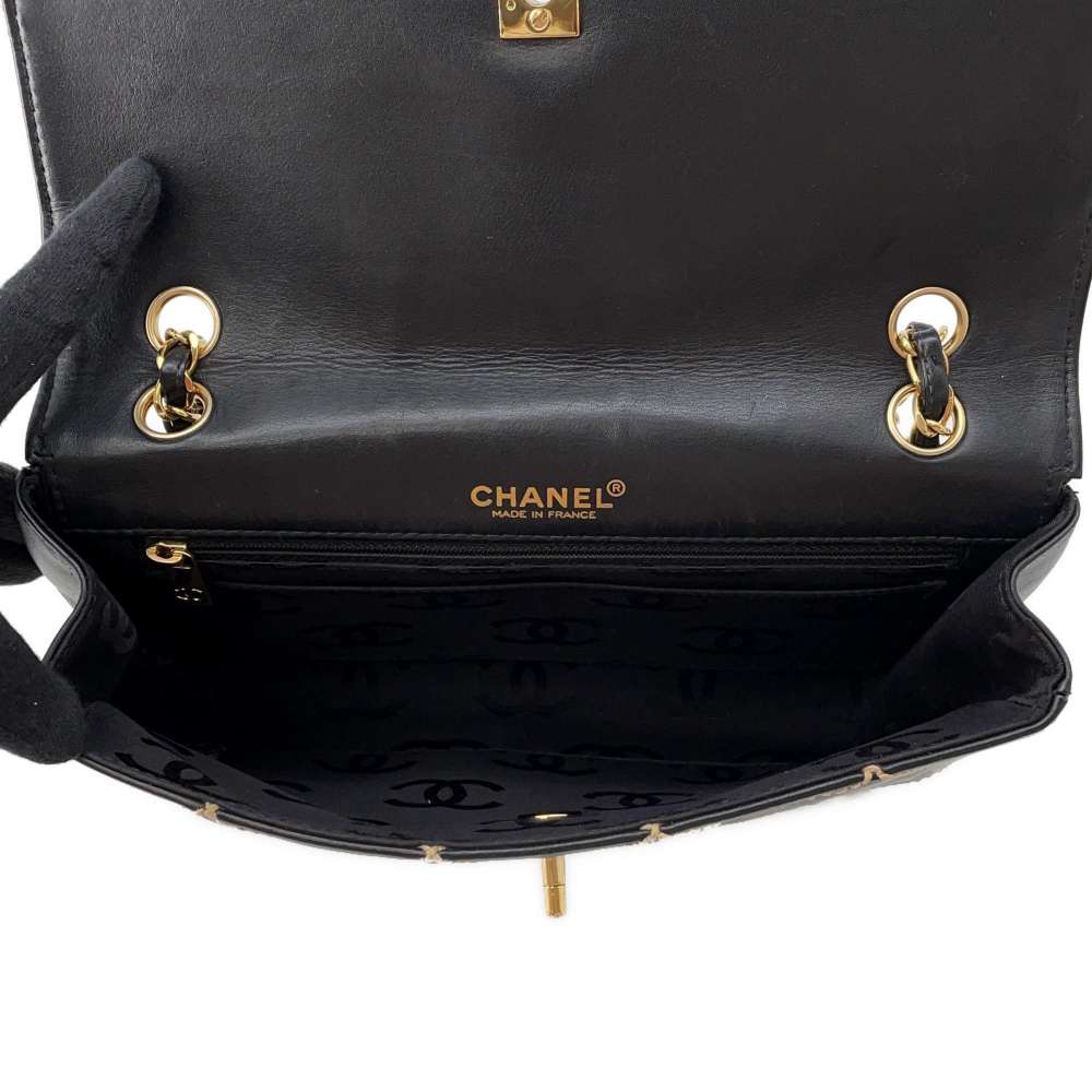 CHANEL Wild Stitch Flap Shoulder Black Leather