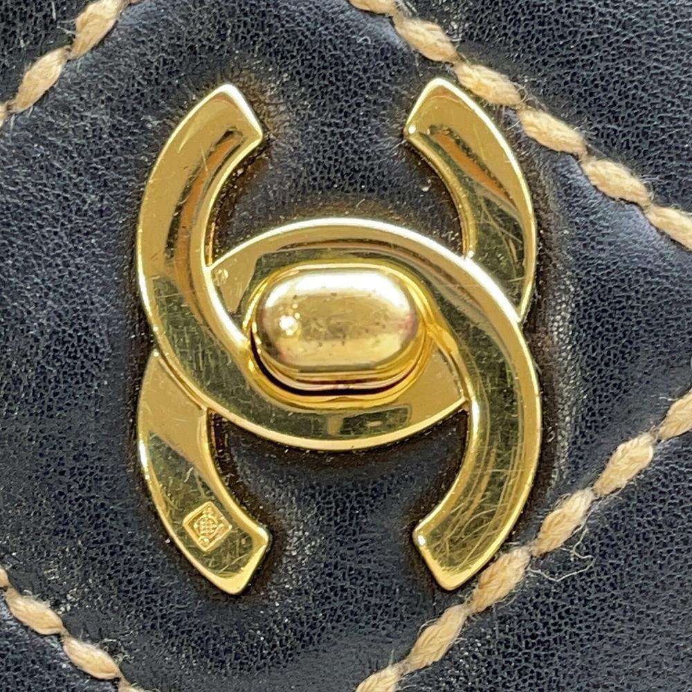 CHANEL Wild Stitch Flap Shoulder Black Leather