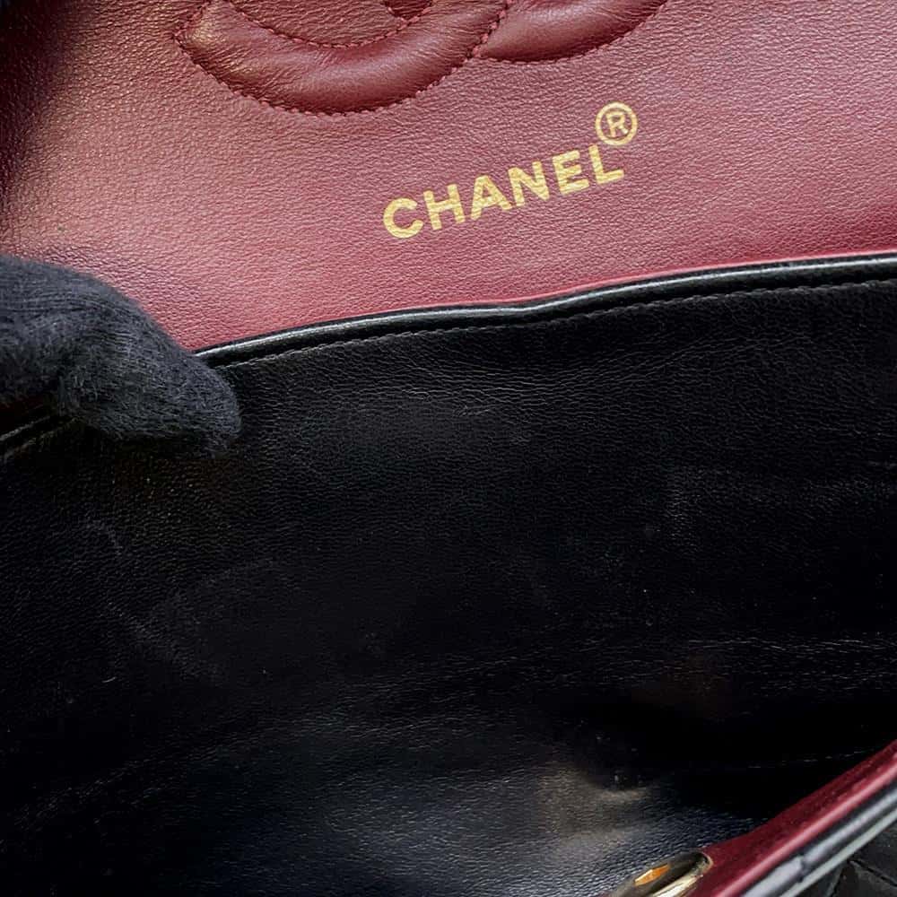 CHANEL Double Flap Matelasse ChainShoulder BlackA01112 Lambskin Size 25