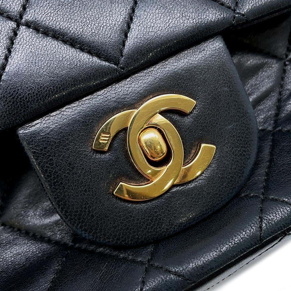 CHANEL Double Flap Matelasse ChainShoulder BlackA01112 Lambskin Size 25