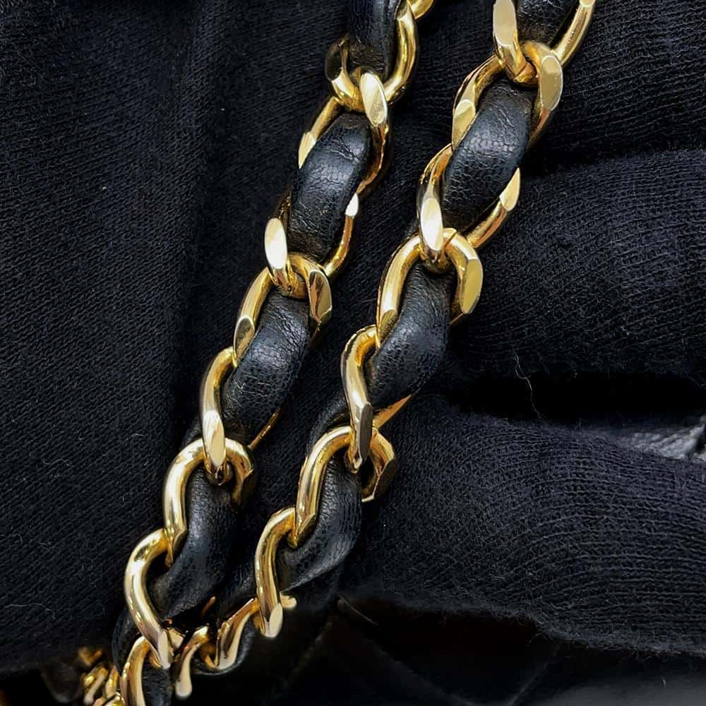 CHANEL Double Flap Matelasse ChainShoulder BlackA01112 Lambskin Size 25