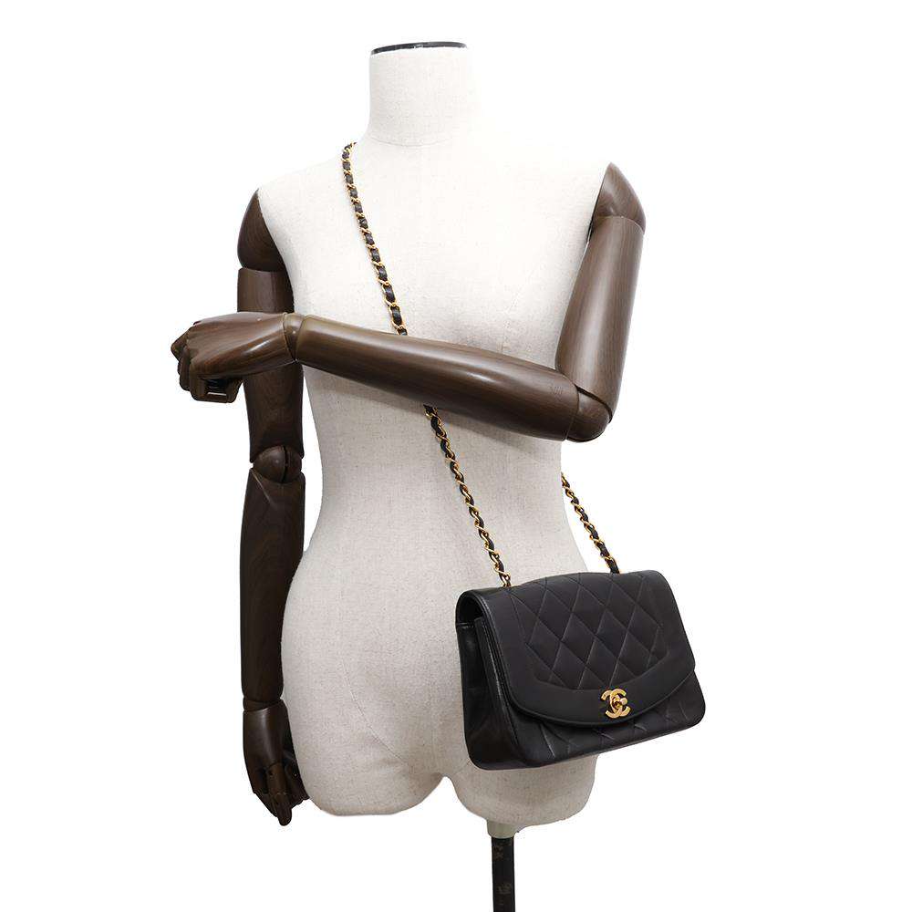 CHANEL Diana ChainShoulder BlackA01164 Lambskin