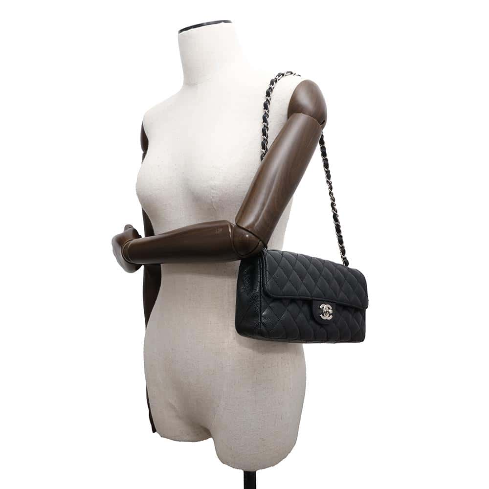 CHANEL Matelasse ChainShoulder Black Caviar Leather