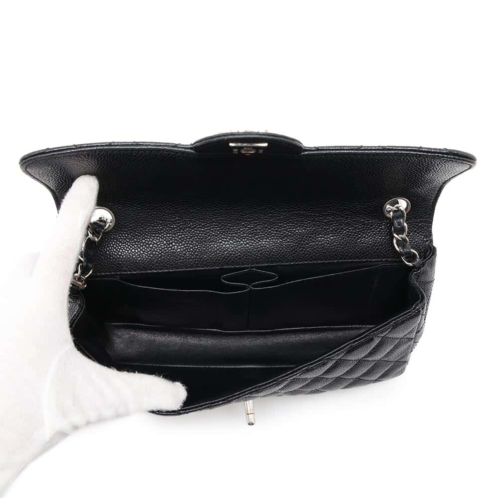 CHANEL Matelasse ChainShoulder Black Caviar Leather